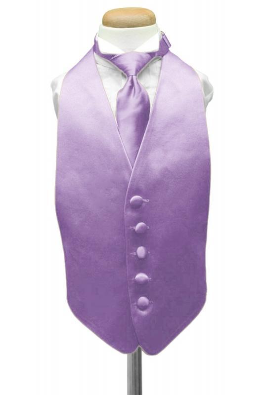 Cardi Wisteria Luxury Satin Kids Tuxedo Vest